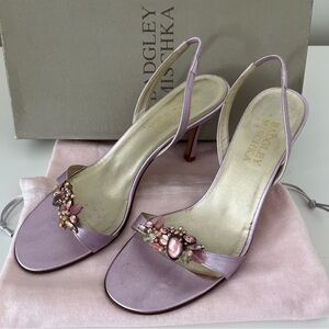 Badgley Mischka Metallic Lavender Embellished Heels